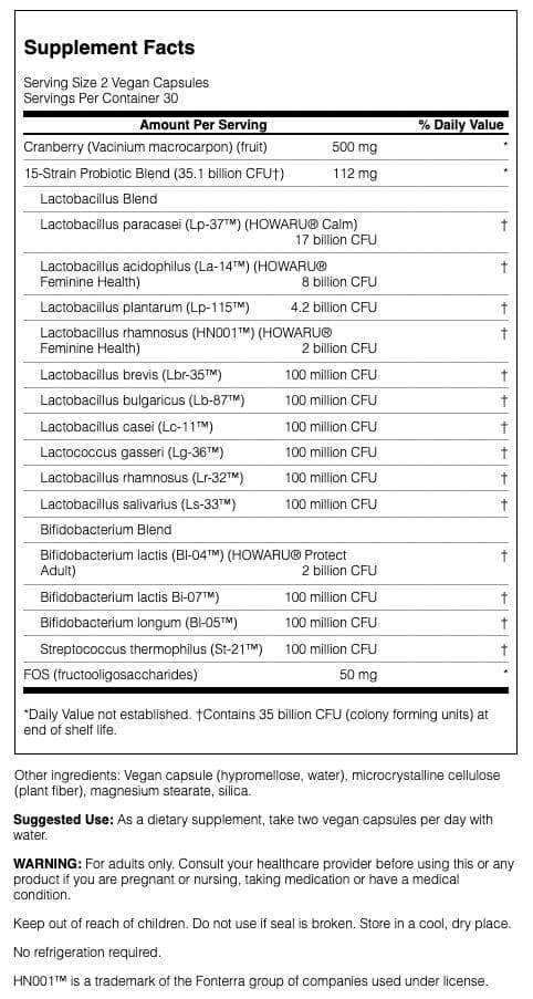 Swanson WMN Daily Prob W/PREB FOS capsules on shelf support urinary balance