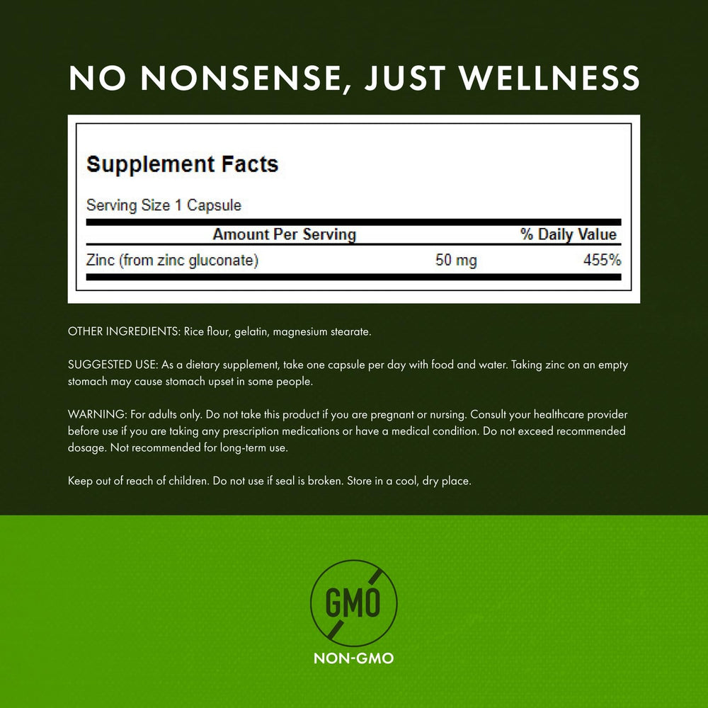 Swanson Zinc Gluconate 2-pack display emphasizing value and convenience