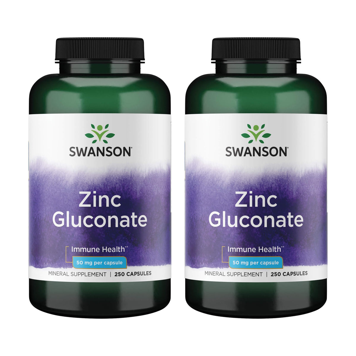 Swanson Zinc Gluconate bottle front view highlighting immune and vision support