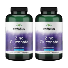 Swanson Zinc Gluconate bottle front view highlighting immune and vision support