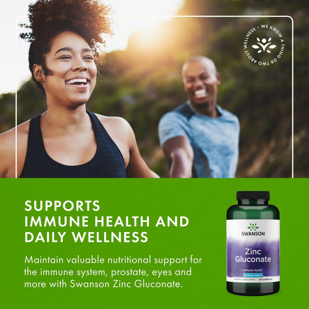 Swanson Zinc Gluconate bottle on pantry shelf for daily wellness