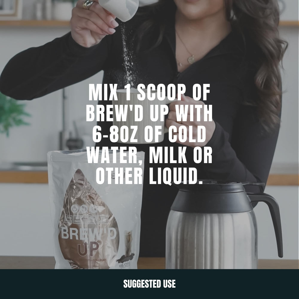 Sweat Ethic Brew’d Up ready drink glass captures Caramel Frappe flavor and energizing caffeine
