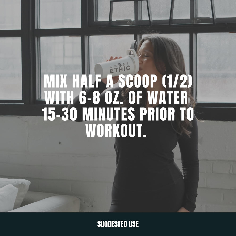 Sweat Ethic Pump Pre Workout Alpha GPC for focus during sessions