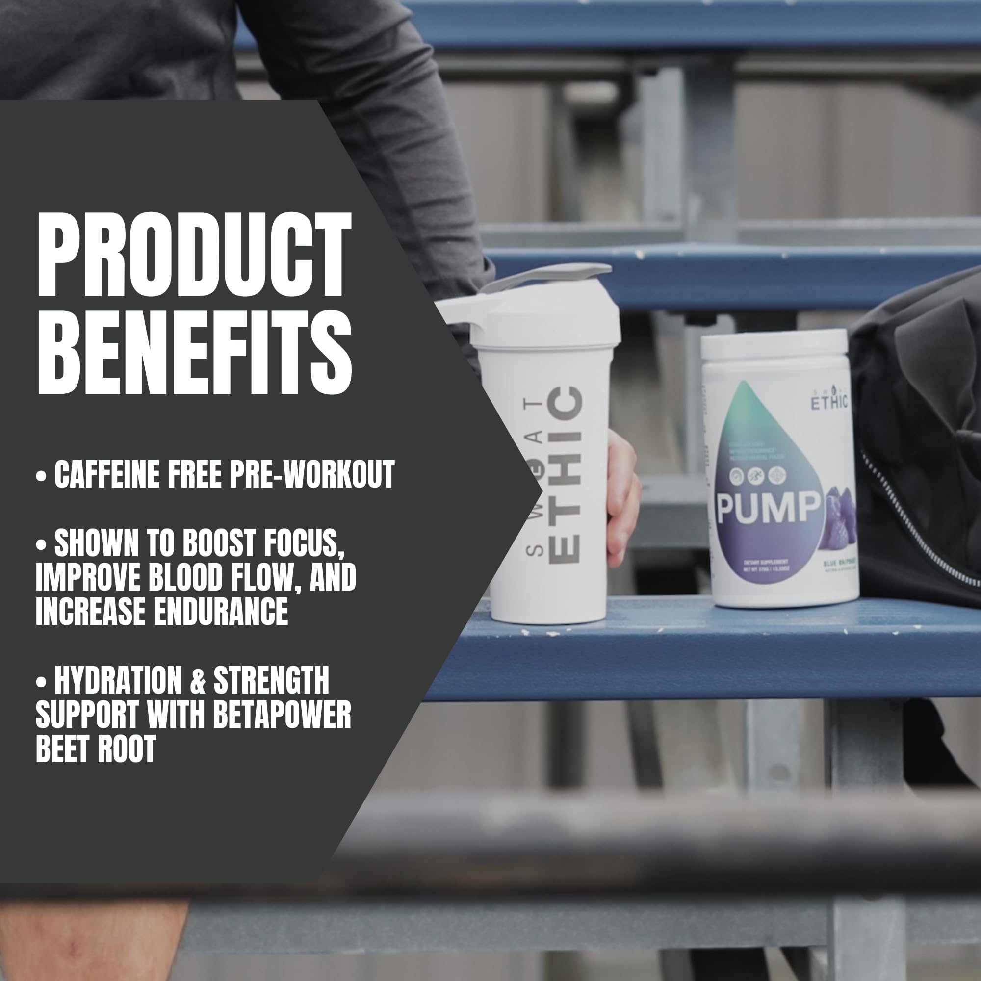 Sweat Ethic Pump Pre Workout with Citrulline Malate highlights potential endurance support