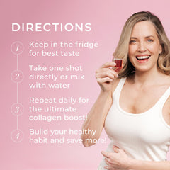 Swedish Collagen Deluxe natural berry flavor shot, sugar-free
