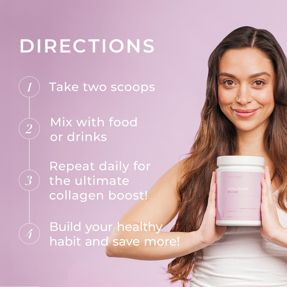Swedish Collagen supports joints and connective tissues as part of daily routine.