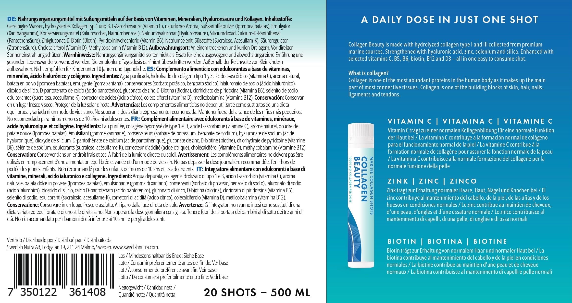 Swedish Nutra 25 ml shot ready-to-drink format for daily routine