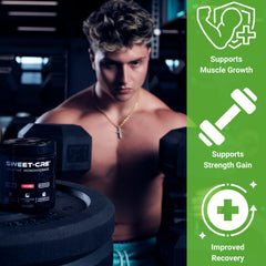 Sweet Cre Creatine Monohydrate Fruit Punch label highlighting organic ingredients