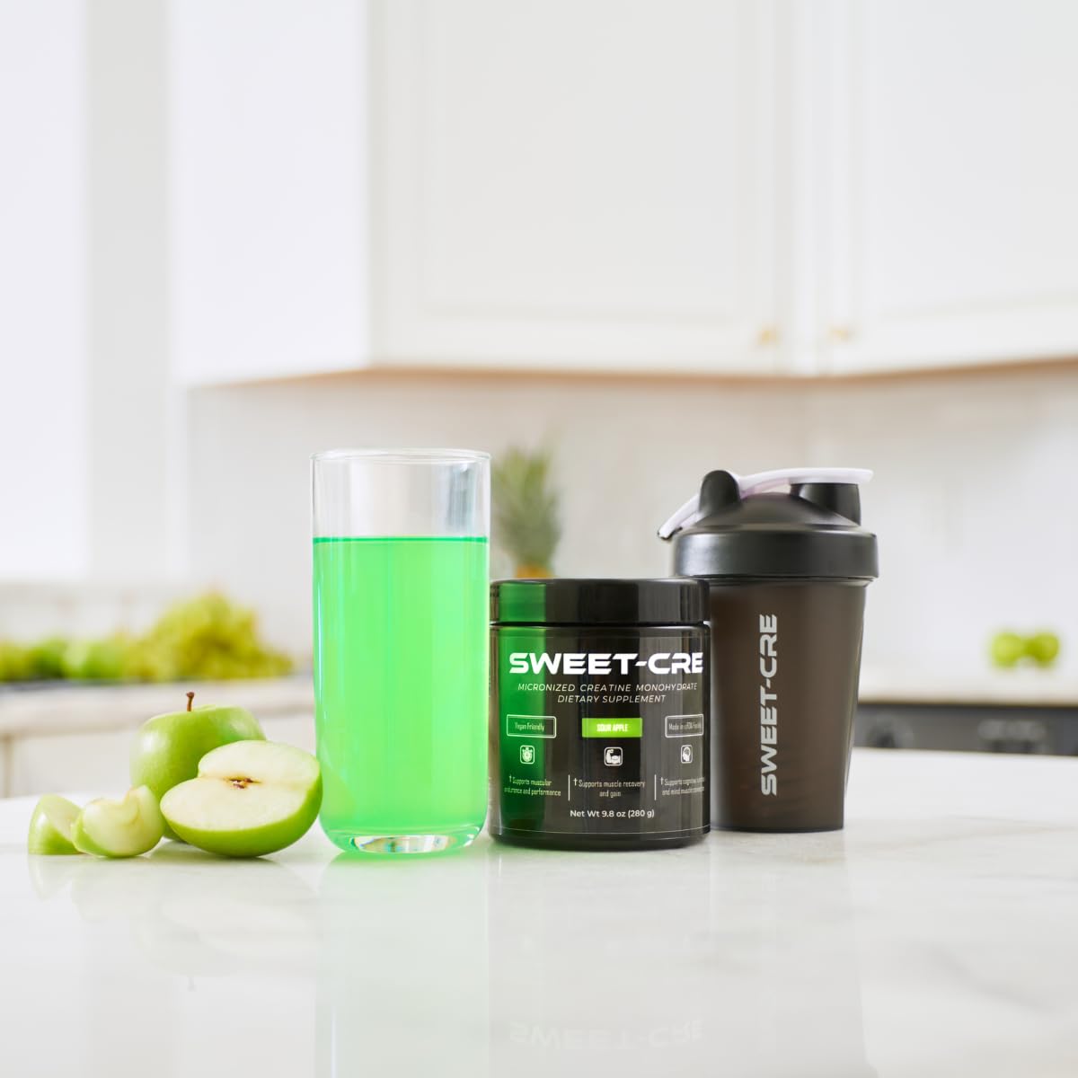 Sweet Cre Creatine Monohydrate scoop with precise 5 mg serving size