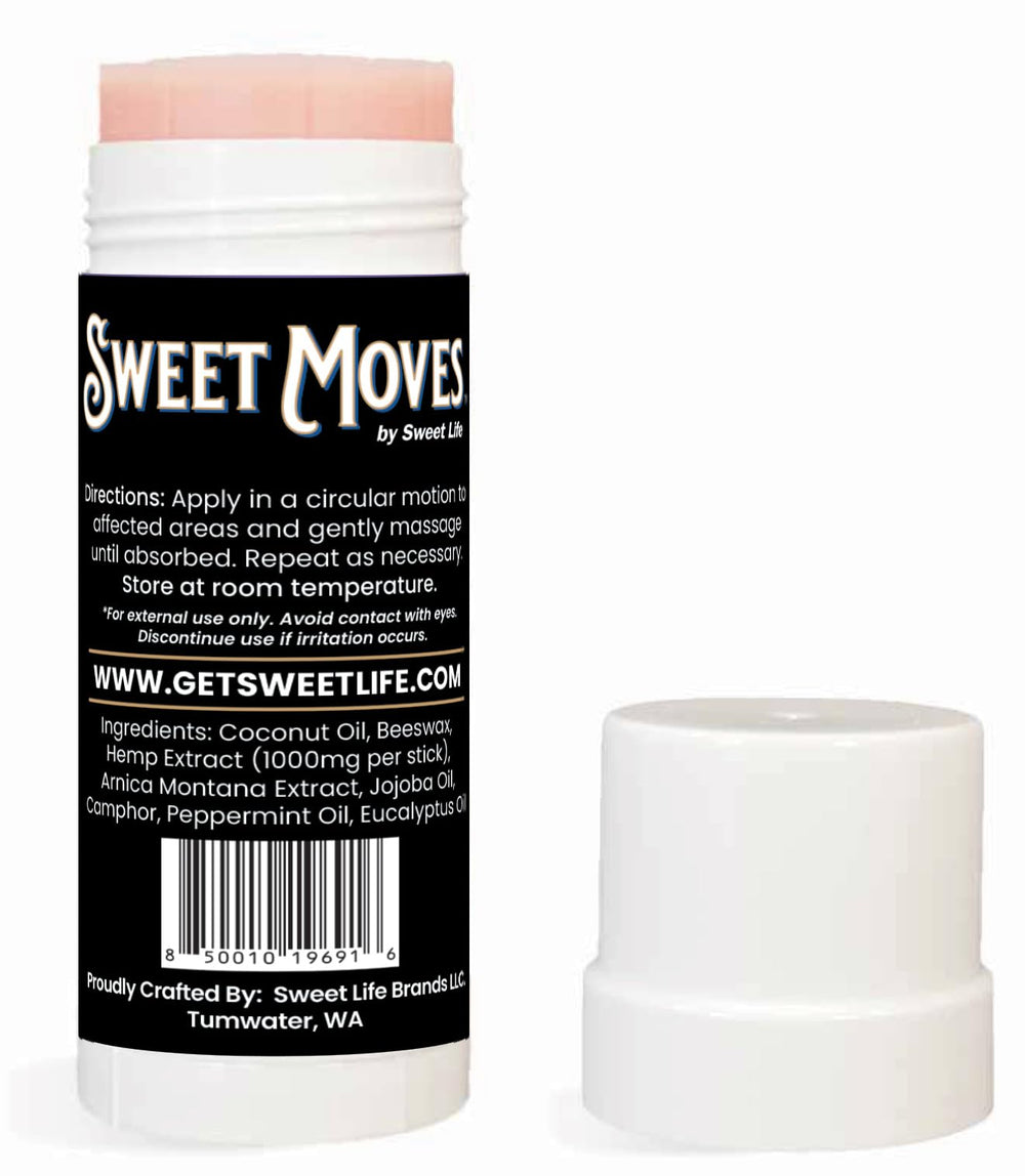 Sweet Life Sweet Moves 1000mg hemp extract topical salve for targeted skin application.