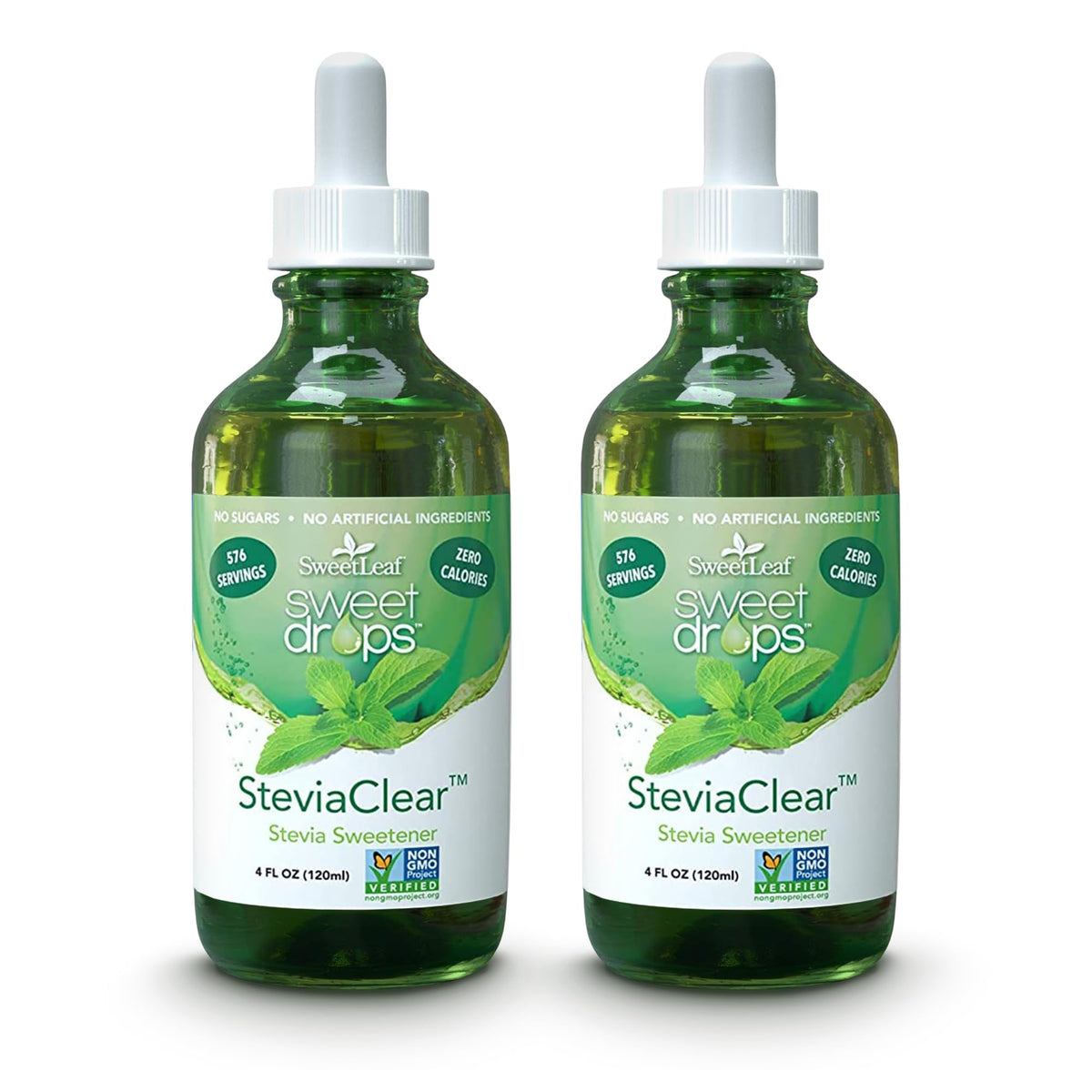 SweetLeaf Steviaclear bottle front, ideal for keto beverages and everyday sweetness.