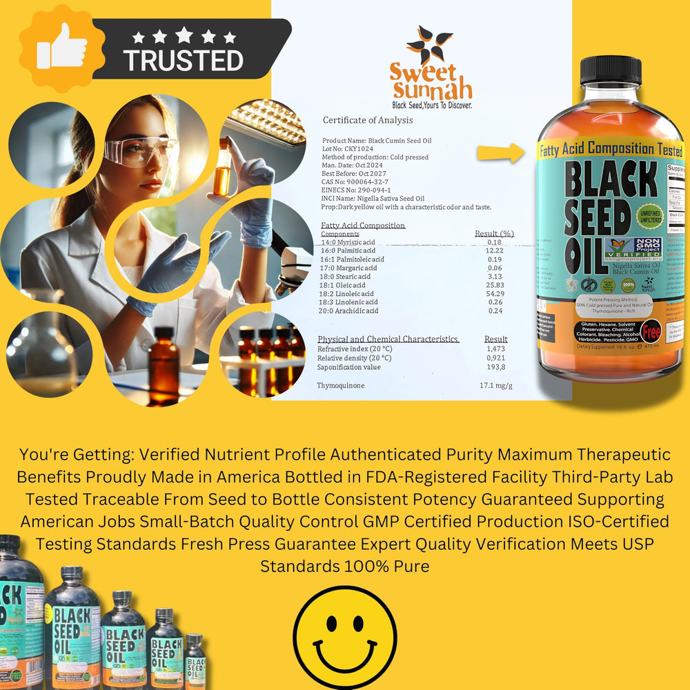 Sweet Sunnah Black Seed Oil natural appearance emphasizes purity and potency