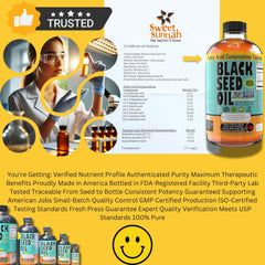 Sweet Sunnah Black Seed Oil natural appearance emphasizes purity and potency