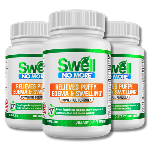 Swell No More bottle front showing edema relief supplement for daily comfort