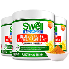 Swell No More jar front showing a 30-day daily supply.