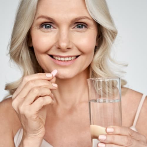 Swell No More tablets dispensing showing simple two-per-day routine