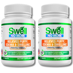 SwellNoMore bottle front view for daily swelling support.