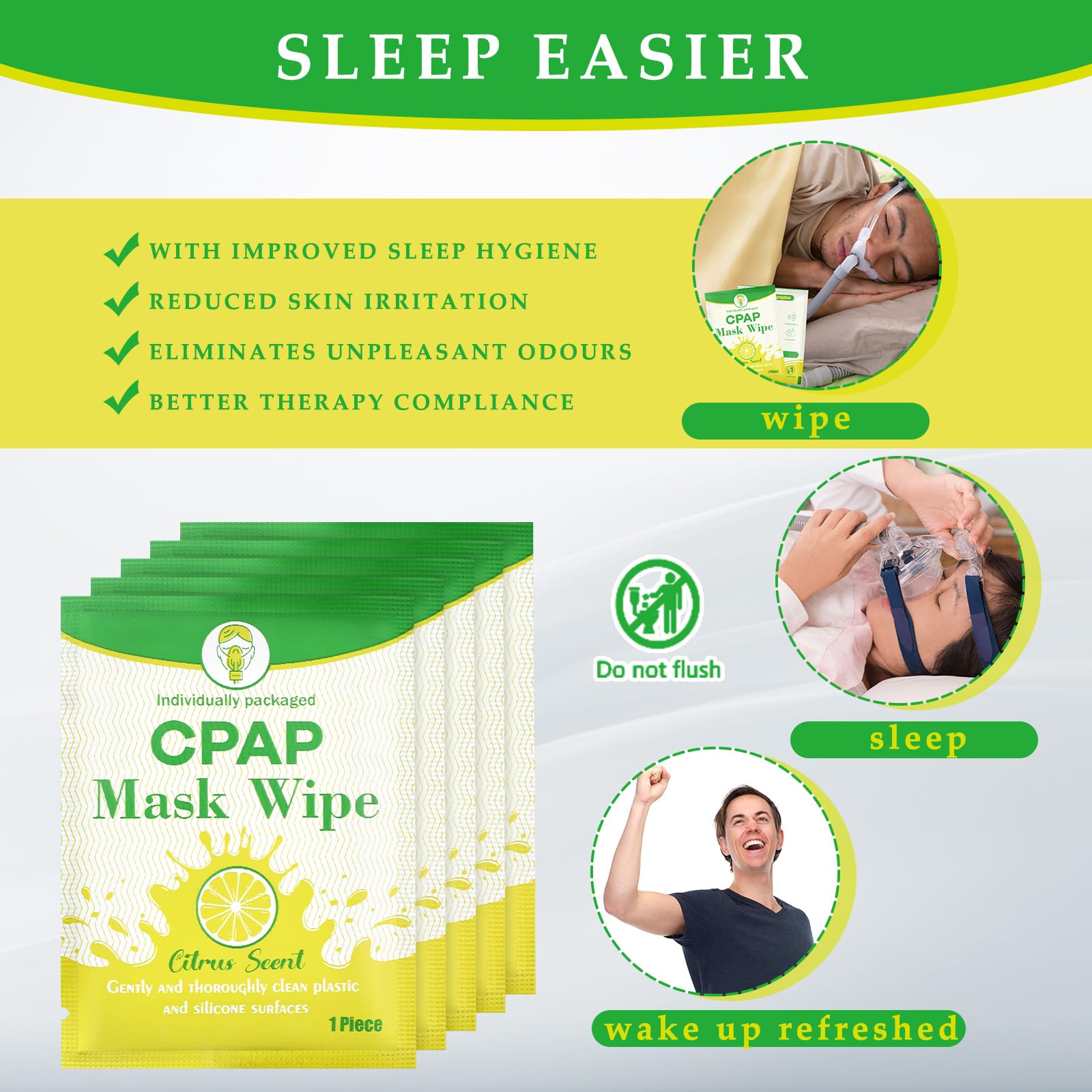 Full-face CPAP mask cleaning with Swiffen wipes