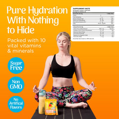 Swigg tropical fusion electrolyte mix in a glass for quick refreshment