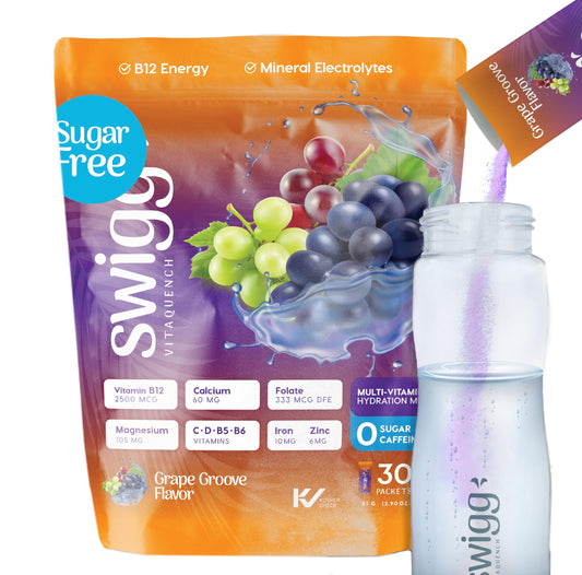 Swigg electrolytes powder no sugar packets for convenient, keto-friendly hydration on the go.