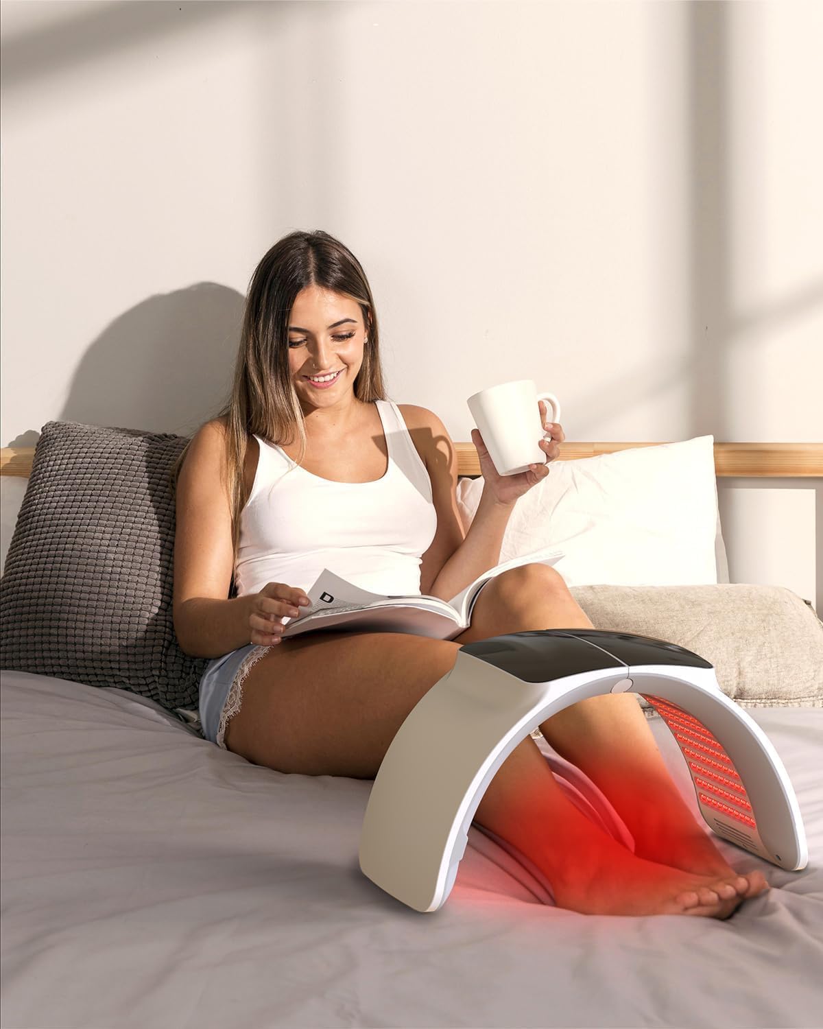 SWIRISE 7-in-1 color LED therapy device front view for effortless home relaxation.