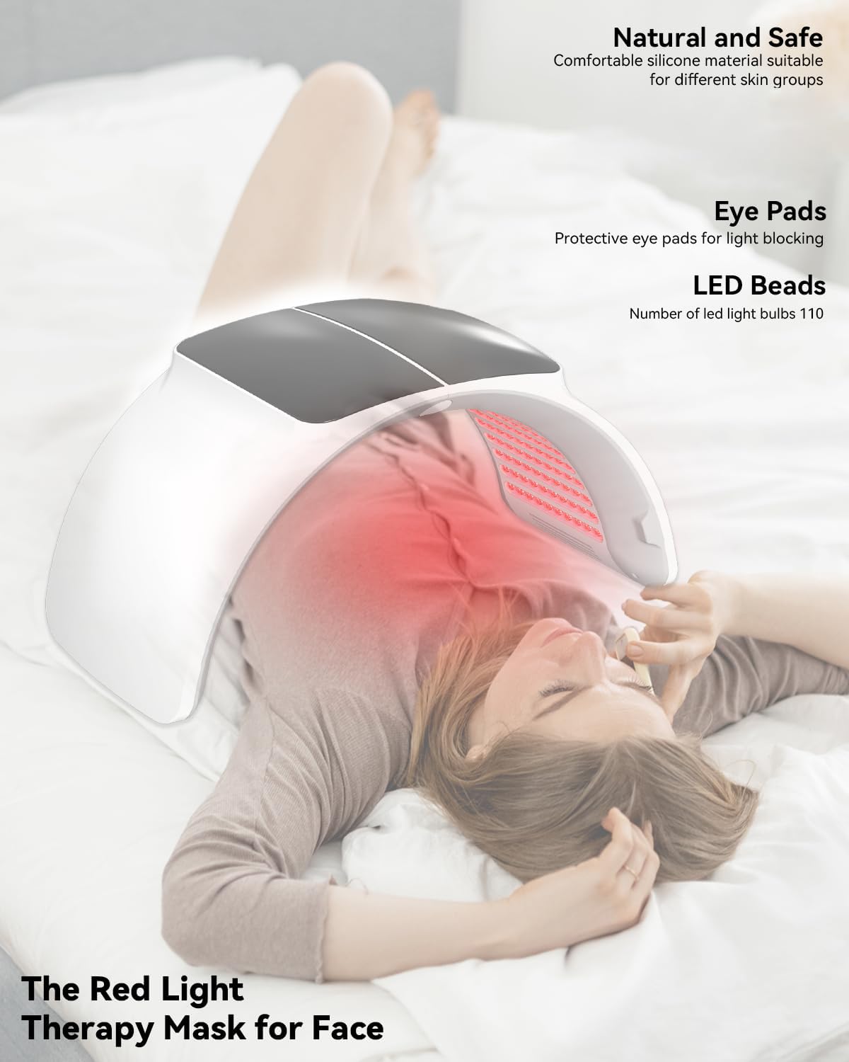 SWIRISE 7-in-1 color LED therapy device side panel shows compact controls for quick sessions.