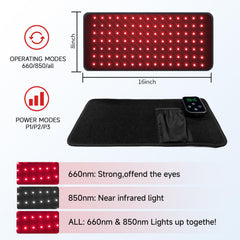 Swirise red light therapy belt adjustable strap in use for a snug fit.