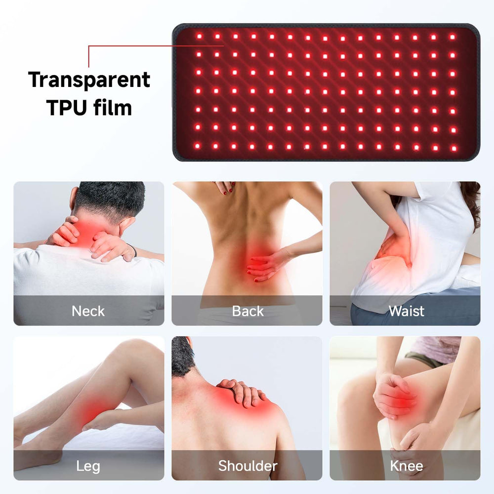 Swirise red light therapy belt close-up LED array highlighting 105 LEDs.