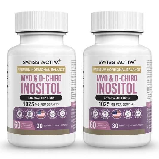 Swiss Activa+ bottle shows the 40:1 ratio for hormone balance.