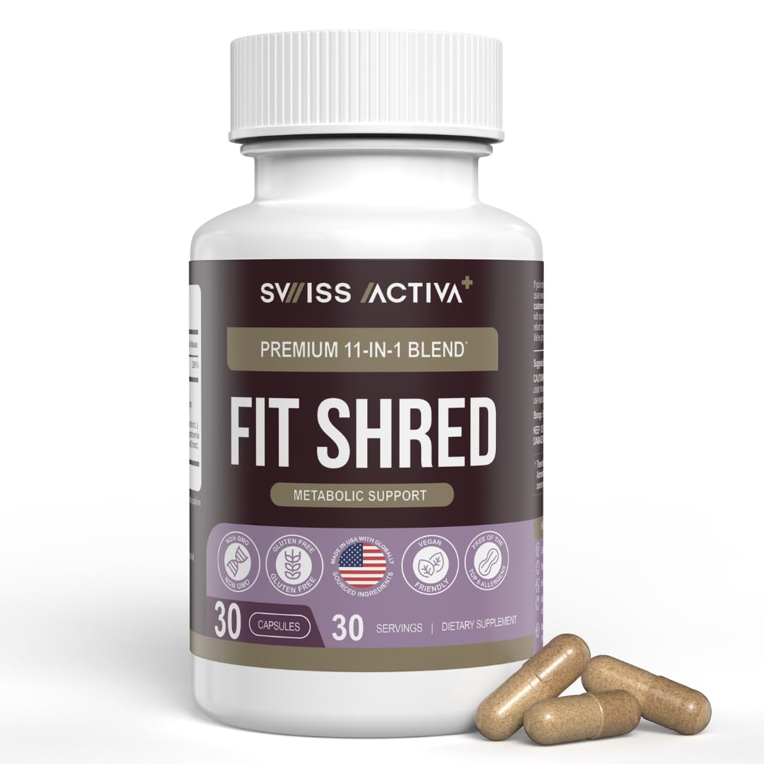 Swiss Activa+ Labs Fit Shred bottle front for daily energy and wellness