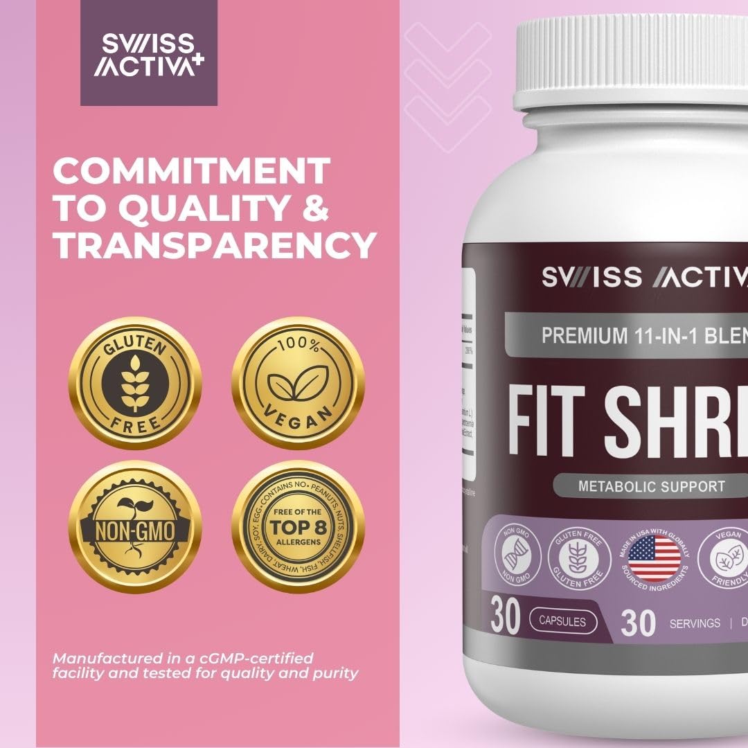 Swiss Activa+ Labs Fit Shred energy balance graphic conveys steady daily energy