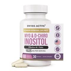 Swiss Activa+ bottle front view showing 40:1 ratio for hormone balance.