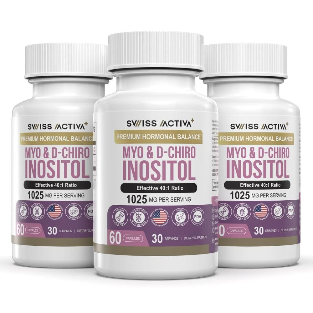 Swiss Activa+ Myo Inositol bottle for hormone balance support.