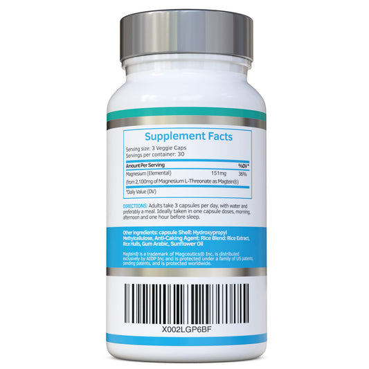Swiss BioEnergetics Magtein bottle front showing daily brain support