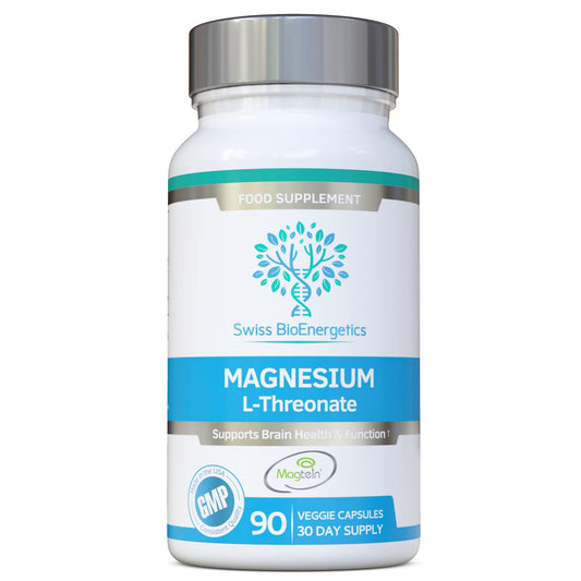 Swiss BioEnergetics Magtein tablets close-up for brain support and focus