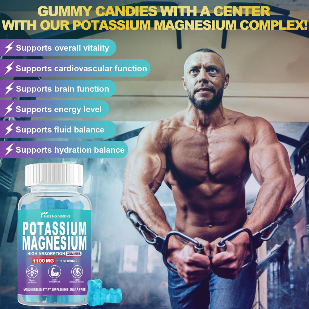 Swiss Bioenergetics potassium citrate gummies blueberry close-up showing natural flavor