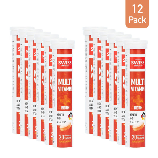 Swiss Imports effervescent vitamins dissolving in water for a refreshing daily dose