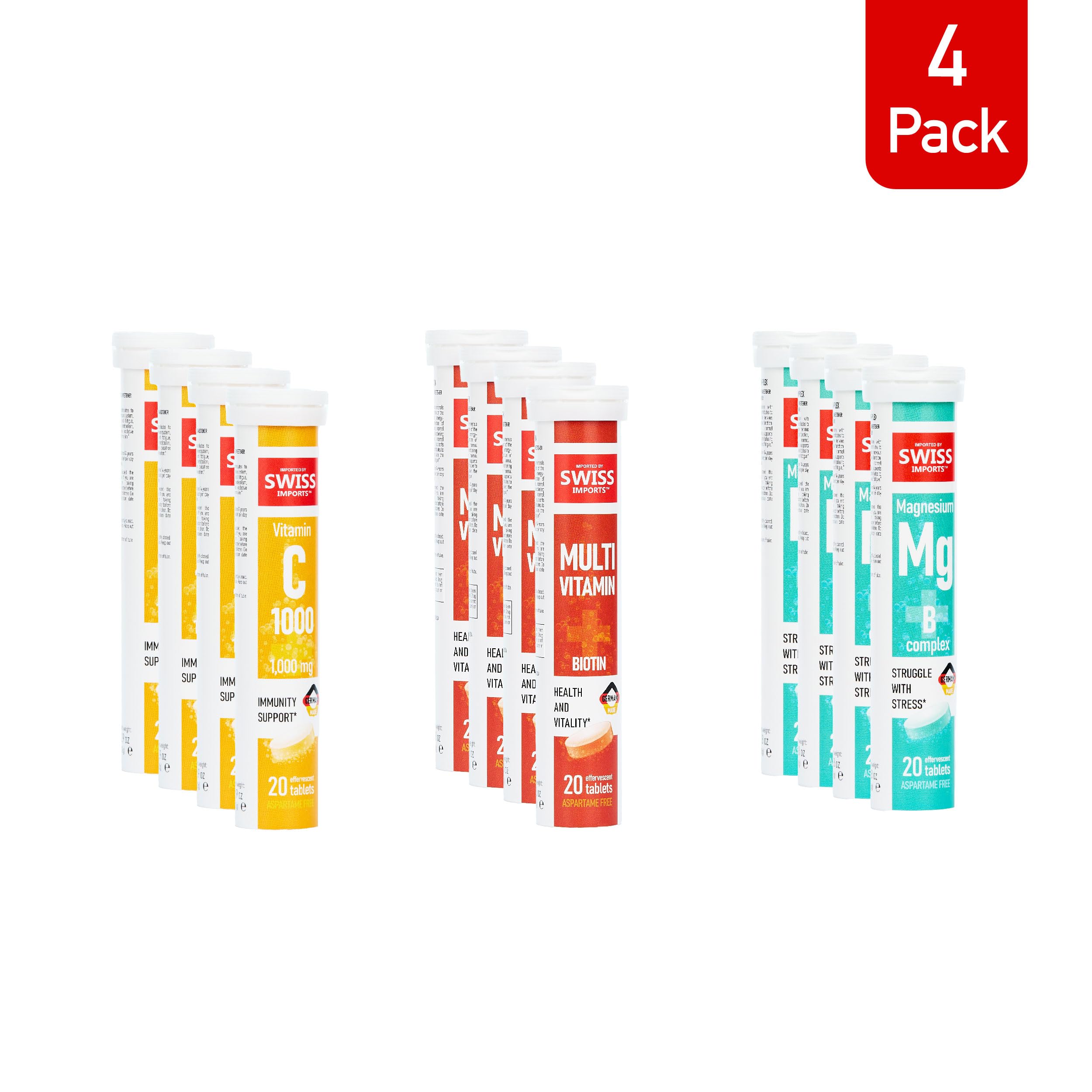 Swiss Imports variety pack front view for convenient 12-pack daily use