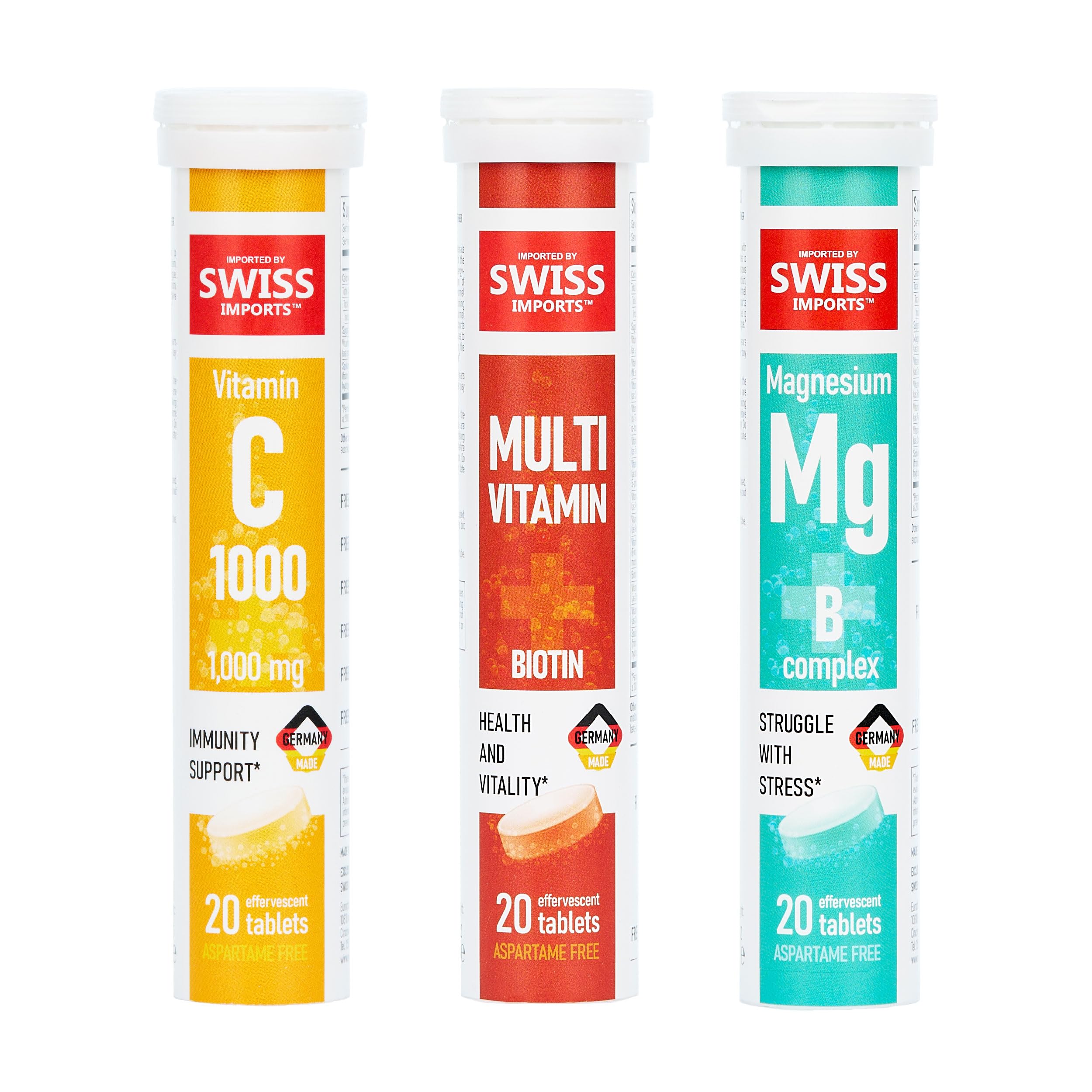 Swiss Imports effervescent vitamin C bottle pour supporting daily immune health
