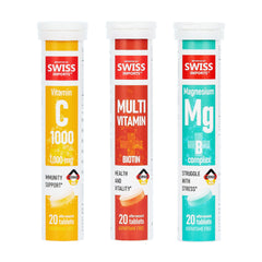 Swiss Imports effervescent vitamin C bottle pour supporting daily immune health
