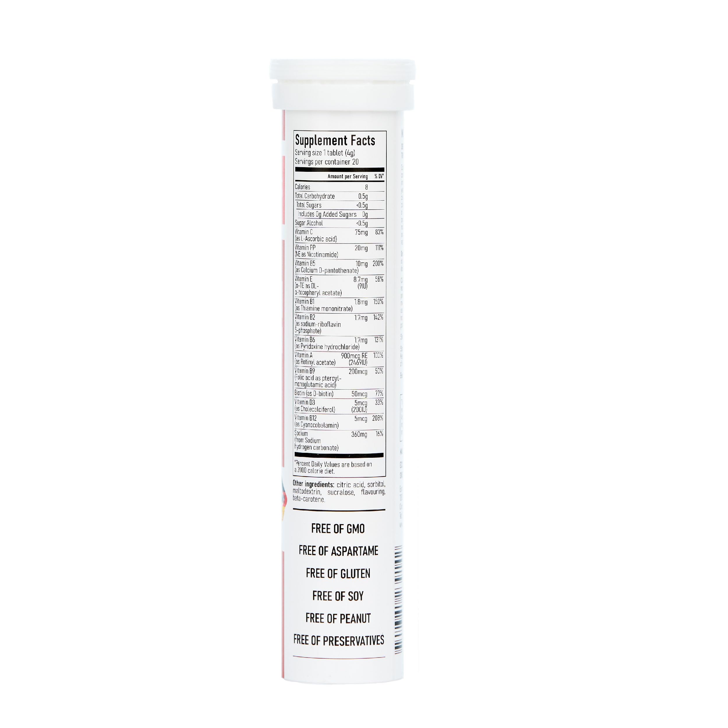 Swiss Imports label close-up highlighting non-GMO and gluten-free formula