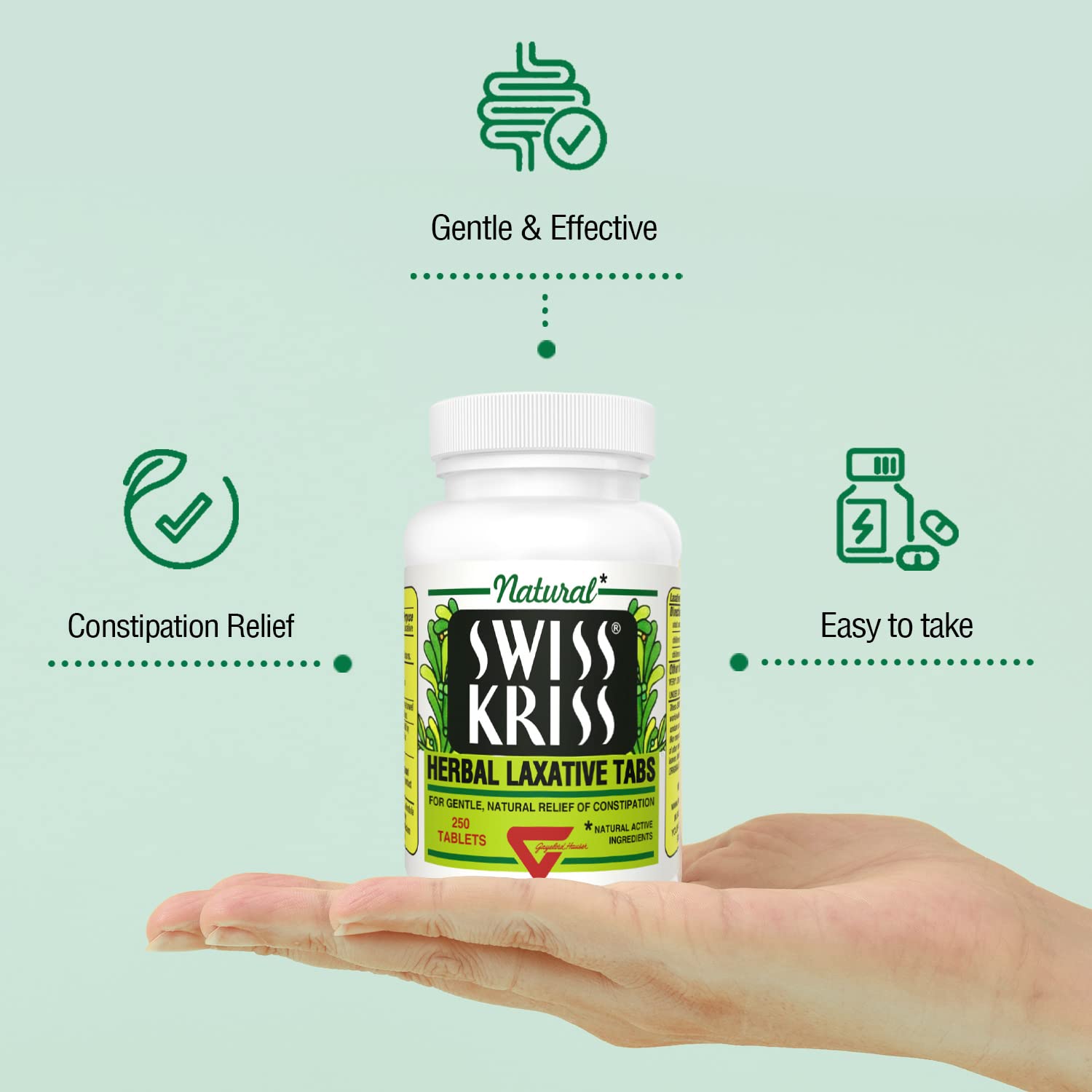 Swiss Kriss ambient packaging shot communicates the product’s natural, herbal approach