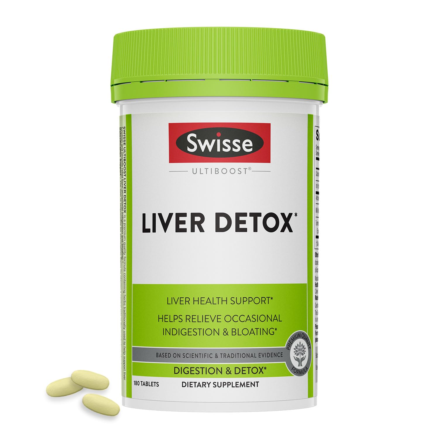 Swisse Milk Thistle Liver Cleanse bottle shows 180 capsules for liver support
