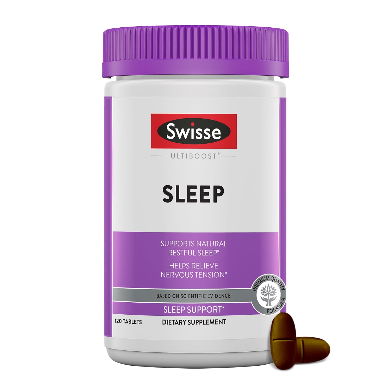 Swisse Sleep Valerian Capsules bottle promotes nighttime calm and relaxation