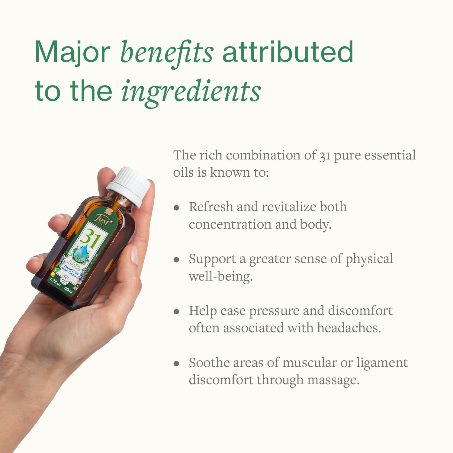 Oil 31 with Arnica Gel enriches massage sessions
