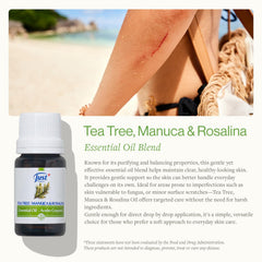 SwissJust Tea Tree Oil dropper for precise application and dilution.