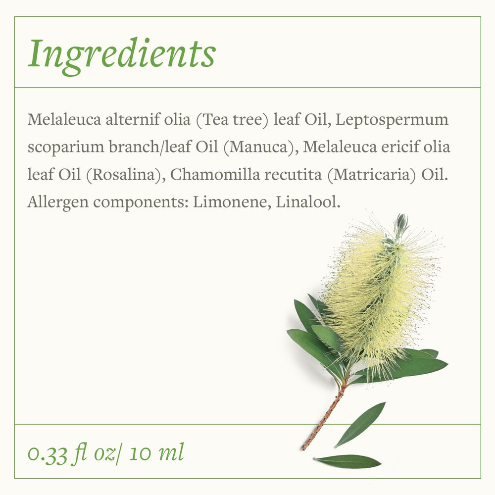 SwissJust Tea Tree Oil packaging on display, travel-friendly.