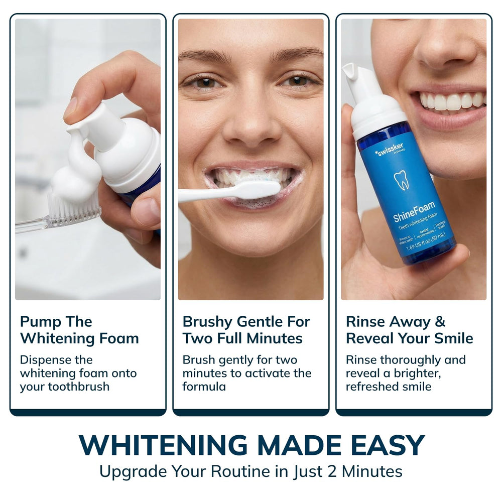 First-use whitening glow suggests quick, noticeable results.
