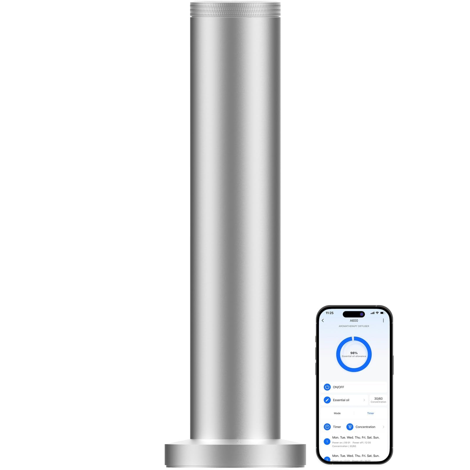 SWUVUXO diffuser in cordless operation for flexible placement