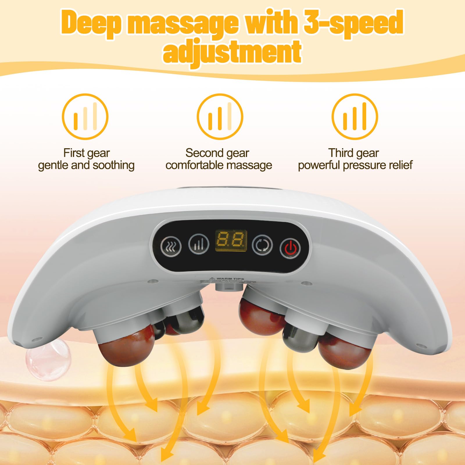 sykart electric abdominal massager red light heat indicator soothing tension